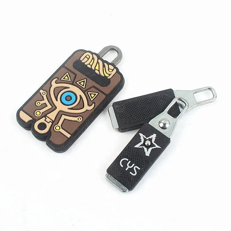 Zipper Pull Maker Custom Cartoon Logo Soft PVC Rubber Zipper Pullers for Jacket