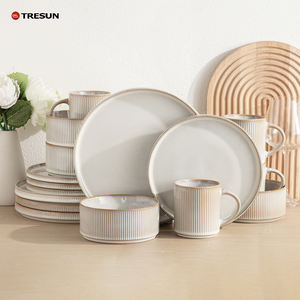 Juego de cena de gres cerámico sostenible ecológico de 6 piezas que incluye tazón y plato - Product Image 3