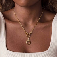 Collar Ecuestre Chapado en Oro de 18K con Hebilla de Herradura y Brida, Certificado CE Rohs, para Mujer, Regalo de Joyería Ecuestre