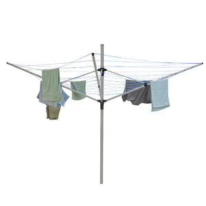 SANIPRO Séchoir <span class=keywords><strong>à</strong></span> <span class=keywords><strong>linge</strong></span> pliant robuste <span class=keywords><strong>à</strong></span> 4 bras, couleur personnalisable, réglable, pour jardin et extérieur - Product Image 2