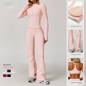 Completo Yoga Donna Spazzolato Aderente Asciugatura Rapida Traspirante Palestra <span class=keywords><strong>Fitness</strong></span> Corsa Outdoor Abbigliamento Sportivo - Product Image 4