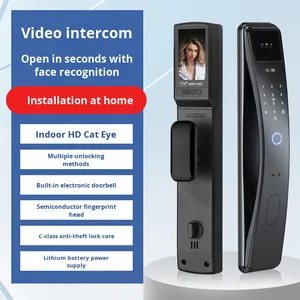Tuya thông minh khóa cửa gỗ với cuộc gọi video từ xa 3D Nhận dạng khuôn mặt mật khẩu vân tay & lưu trữ đám mây <span class=keywords><strong>Wifi</strong></span> giám sát - Product Image 2