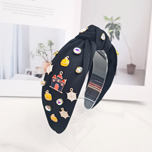 ربطات رأس للبيع بالجملة في الهالوين إكسسوارات شعر الخفافيش الأبيض والأسود الإبداعية شخصية النمط الداكن لعطلة الحفلات - Product Image 5