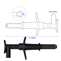 Pince crocodile de test de 20 mm avec prise mâle de 4 mm, 10 A, 1000 V, isolée, pour tests électriques