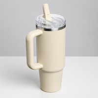 Gobelets isothermes en acier inoxydable, tasses de voyage isolées avec poignée pour l'extérieur, gobelets à café et à eau personnalisables avec logo
