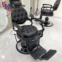Fauteuil de Barbier Professionnel Xinman Rétro pour Salon de Coiffure, Durable, Marron, Blanc, Or, Vert, Gris, avec Bac de Lavage
