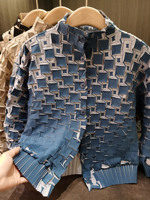 Blouson Bomber Imprimé 3D Contraste de Couleurs Style Japonais Haut de Gamme Nouvelle Collection Tendance Décontracté Coupe Ample Court Idéal pour les Trajets Quotidien Long