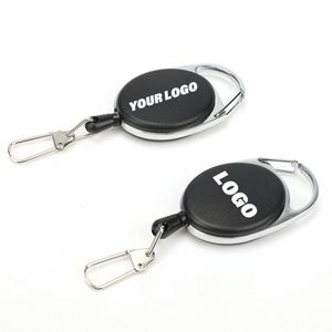 Fancy Carabiner Retractable Badge Reel Clip Oval Medical Funny Heavy Duty Character Badge Keychain Holder with <b>Snap</b> <b>Hook</b> - Product Image 1