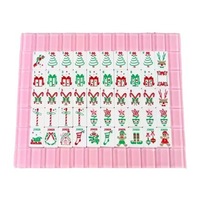 Ubin Mahjong Akrilik Mewah Warna Pink Grosir, Ubin Mahjong Natal, Ubin Mahjong Amerika untuk Liburan Terukir dengan 160 Ubin
