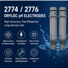 2774 2776 อิเล็กโทรดวัดค่า pH แบบ DryLoc สำหรับระบบบำบัดน้ำ กระบวนการอุตสาหกรรม และการตรวจสอบน้ำเสีย - Product Image 2
