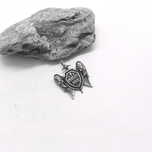 yunnique Stainless Steel Archangel <b>St</b> <b>Michael</b> Pendant <b>Necklace</b> Unisex Shield Cross Wings Fashion Jewelry - Product Image 2