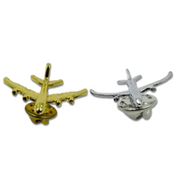 Insigne d'aviation souvenir personnalisé insigne d'aviation en alliage doré et argenté modèle d'avion insigne de costume pour hommes