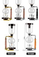 500Ml Mesin Kopi Siphon Pot Kaca Rumah DIY Filter Pembuat Kopi Manual Peralatan Kopi Alat Makan Dapur 300/500Ml Siphon C