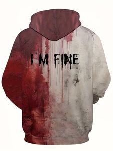 Groothandel Custom Heren Massief Digitaal Printen Casual Lange Mouwen Katoenen Fleece Ademende Outdoor Kleding Hoodie - Product Image 1