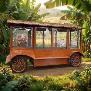 Carro de Comida Eléctrico Estilo Madera, Carro de Snacks Portátil, Carro de Café, Personalizable, con Fregadero y Completamente Equipado - Product Image 1
