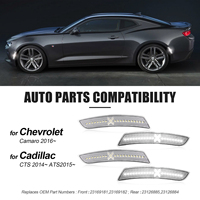 Feux de position latéraux avant et arrière à LED transparents de style X pour Chevrolet Camaro 2016-2024, éclairage entièrement blanc, lot de 4 pièces