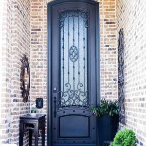 Design dell'ingresso esterno antiruggine con <span class=keywords><strong>porta</strong></span> in ferro ad arco singolo personalizzato - Product Image 2