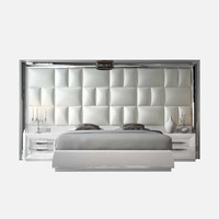 Cadre de lit double en cuir souple de luxe haut de gamme, nouveau design contemporain moderne, taille extra-large