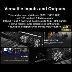 ตัวสลับวิดีโอ8ช่อง SDI <span class=keywords><strong>4K</strong></span> HDMI S8X ฉลาม avmatrix พร้อมหลายมุมมองการสตรีมสดการบันทึกและการควบคุม PTZ แบบมืออาชีพ - Product Image 3