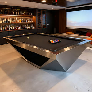 Système de retour de billes de billard professionnel de 9 pieds en ardoise avec poches en cuir véritable et construction en bois durable pour les jeux de <span class=keywords><strong>snooker</strong></span> - Product Image 1