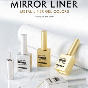 Paquete de 2 Geles Metálicos para <span class=keywords><strong>Uñas</strong></span> con Efecto Espejo, Delineador Profesional con Efecto de Hilo Dorado y Plateado - Product Image 2