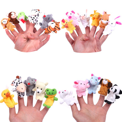 Куклы на палец, детские мини-животные, Обучающие ручные Мультяшные животные, плюшевые куклы, куклы на палец, театральные плюшевые игрушки для детей, подарки