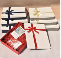 Cajas de Regalo de Navidad para Ropa y Productos de Cuidado de la Piel, Cajas de Papel Rojas con Bolsas de Embalaje
