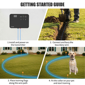 รั้วสุนัขแบบชาร์จไฟได้แบบใช้สายไฟฟ้าอัพเกรดระบบกักกันสัตว์เลี้ยงกลางแจ้งในร่ม - Product Image 3