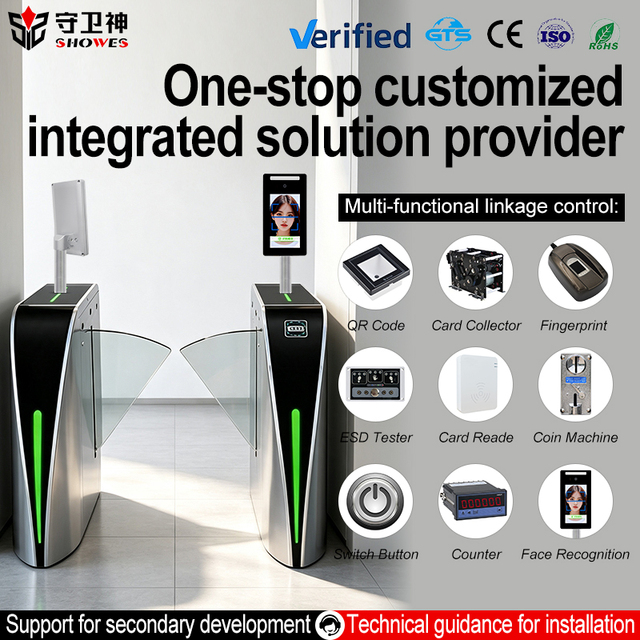 Access Control System Qr Code Official App Face Recognition Flap Turnstile Gate