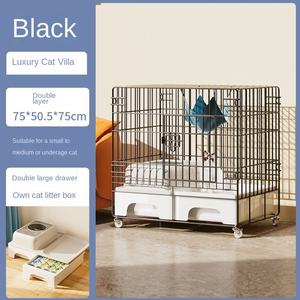 Super grande gabbia per gatti interna a doppio e tre strati spazio libero in metallo Cat House, tra cui lettiera del water per uccelli scatola cani - Product Image 6