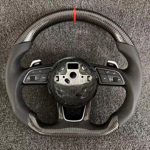 Volant de direction de style nouveau pour <span class=keywords><strong>Audi</strong></span> R8 TT <span class=keywords><strong>RS</strong></span> RS3 4 5 <span class=keywords><strong>6</strong></span> 7 A4 A6 Q3 Q5, volant en cuir et fibre de carbone personnalisé - Product Image 2