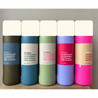 Bouteille d'eau isotherme en acier inoxydable color block avec paille et poignée de transport pliable – Vente en gros