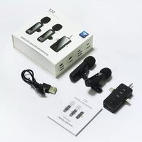NotatrustTwo Microphones LED Light Lavalier Mic 3 en 1 Microphone sans fil professionnel mini pour iPhone/Android/Caméra