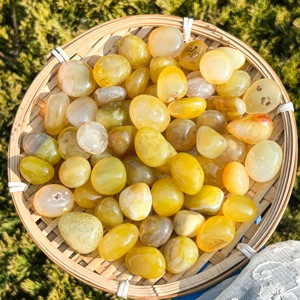 หินอาเกตสีเหลืองขัดเงาธรรมชาติสำหรับตกแต่งบ้าน ขายส่ง - Product Image 3