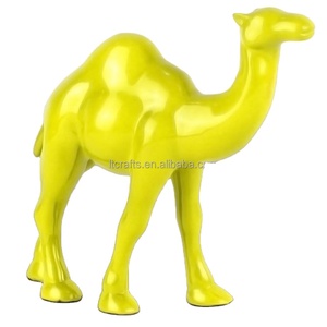 Statuetta di <span class=keywords><strong>Cammello</strong></span> per Decorazione Tavola, Dipinta a Mano in Resina Gialla dal Guangdong - Product Image 1