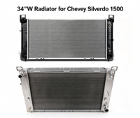 Nouveau radiateur en aluminium de 34 pouces de large, 2 rangées, 56 mm pour Chevrolet Silverado 1500 2500 Yukon, Sierra et Tahoe (modèles 99-13)