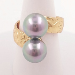 JX155 하와이안 플루메리아 펄 반지 15색 12mm 10mm 쉘 진주 사모아 주얼리 - Product Image 1