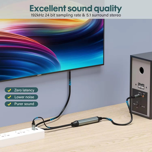 Nouveauté un à deux TOSLINK + alimentation USB vers 3.5mm <span class=keywords><strong>S</strong></span>/<span class=keywords><strong>PDIF</strong></span> câble Audio optique puce DAC intégrée pour lecteur CD de système de son - Product Image 4