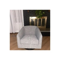 Fauteuil pivotant d'appoint rond moderne en velours capitonné, vente en gros d'usine, pour salon