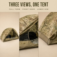 Tente de camping portable légère à double couche, design camouflage, tente à poteaux en aluminium pour les voyages de survie en plein air