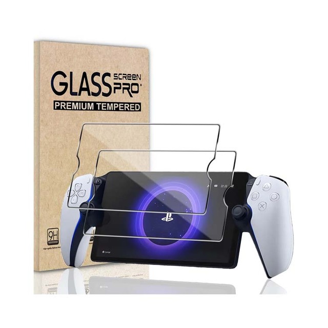 2 Pack Transparent Ultra HD 2.5D 9H Hardness Tempered Glass Screen Protector for Sony Playstation Portal Remote Player