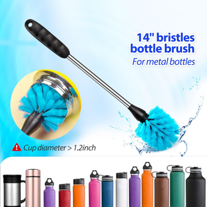 Set di 5 Spazzole per Pulizia con Manico Lungo in PP e Nylon per Bottiglie Sportive, Bicchieri, Tubi e Biberon - Product Image 5