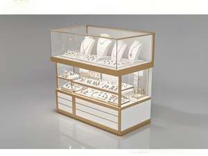 ตู้โชว์เครื่องประดับสมัยใหม่ |   ตู้โชว์กระจกพร้อมไฟ LED สำหรับออกแบบร้านขายเครื่องประดับ - Product Image 5