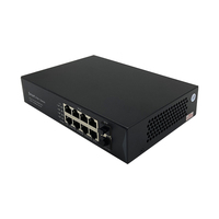Conmutador de red PoE de 8 puertos no administrado de Gigabit completo 2 conmutador PoE SFP de 1000m