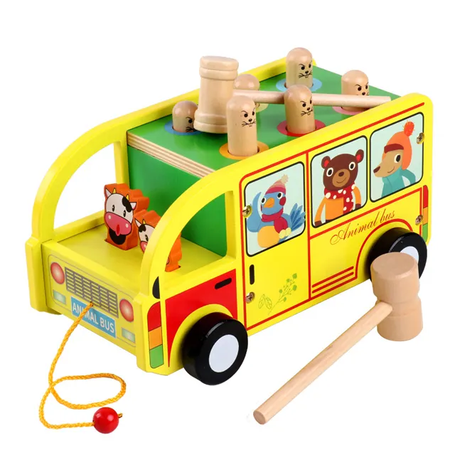 Juego de mazo de madera para niños, juguete educativo