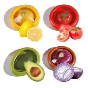 Recipientes Reutilizables para Almacenar Frutas y Verduras, Contenedor para Limones, Soporte para Tomates, Protectores de Alimentos de Silicona - Product Image 1