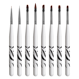 Juego de Pinceles Planos 3D para Uñas, Pelo de Nailon, Diseño de Cebra, Pincel Japonés para Pintar y Dibujar Líneas, Herramienta de Salón para Diseño de Arte de Uñas - Product Image 2