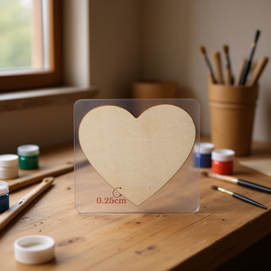 Base in Legno a Forma di Cuore Ilan 10cm 2 Pezzi per Artigianato Fai-da-Te - Product Image 3