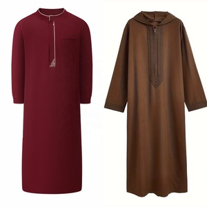 Nouvelle Thawb/Jalabiya longue noire brodée en polyester pour <span class=keywords><strong>homme</strong></span>, style ethnique marocain, confortable et décontractée, modèle 2026, vente chaude transfrontalière - Product Image 3