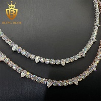 Collier Chaîne Tennis Hip Hop en Argent Sterling 925 avec Diamants Moissanite VVS Certifiés GRA 4MM